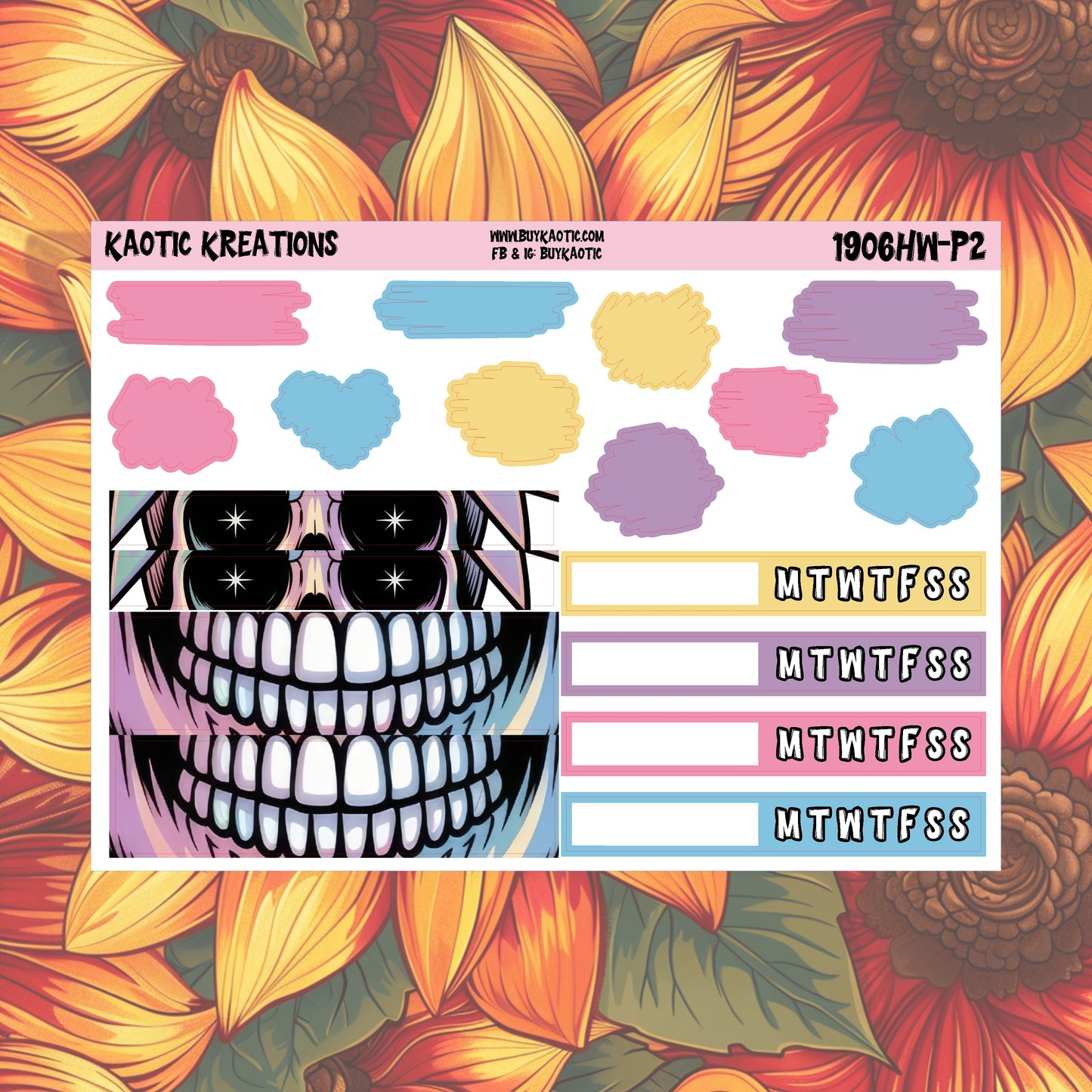 Holo Halloween Hobo Weeks Weekly Sticker Kit