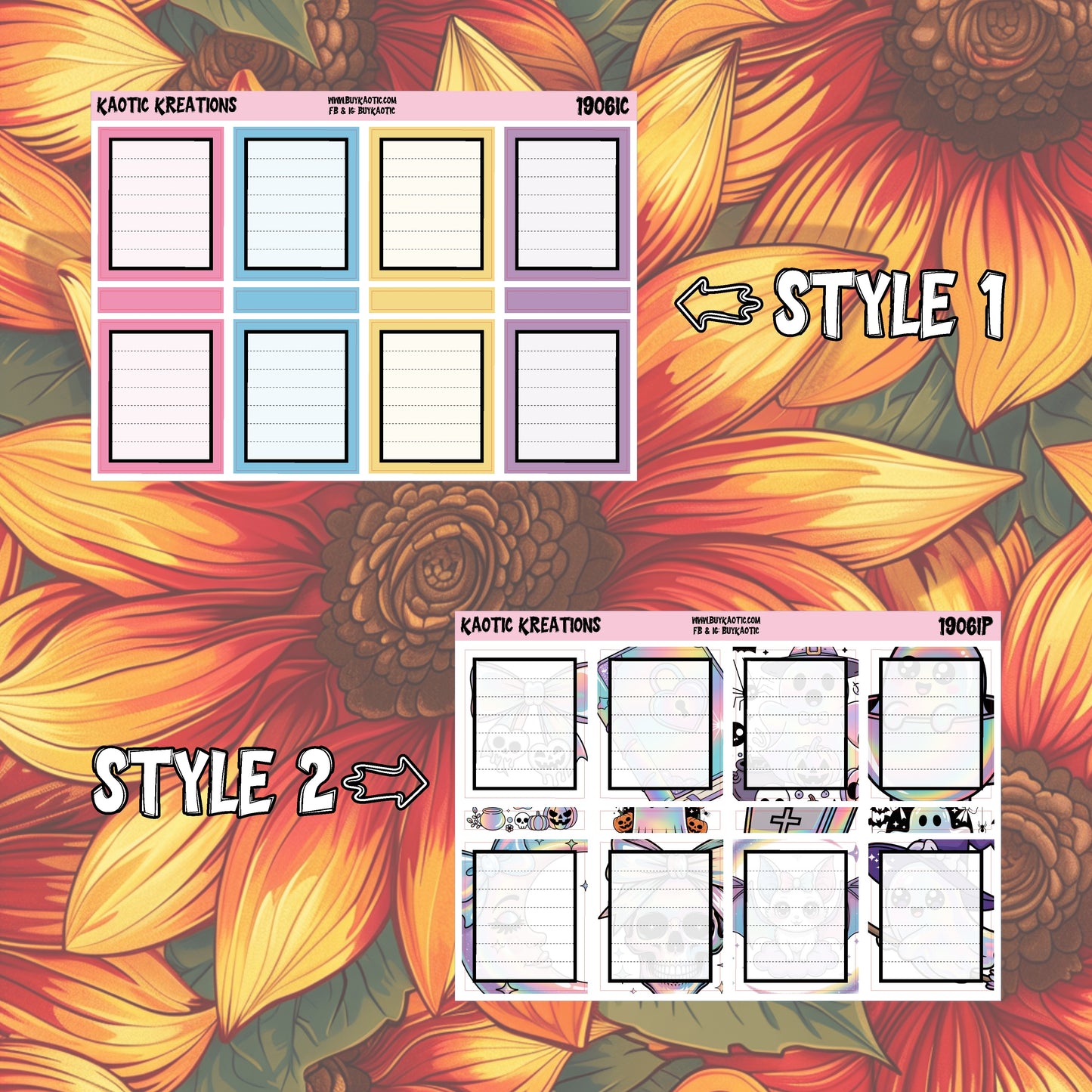 Holo Halloween Full Box Planner Stickers