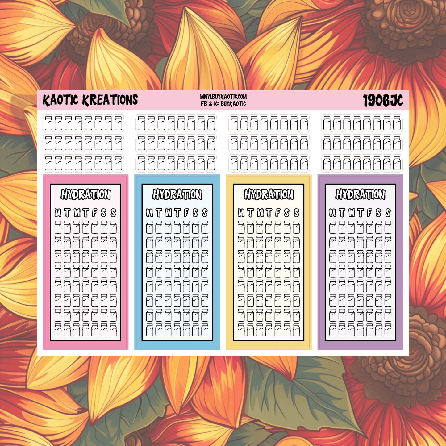 Holo Halloween Hydration Planner Stickers