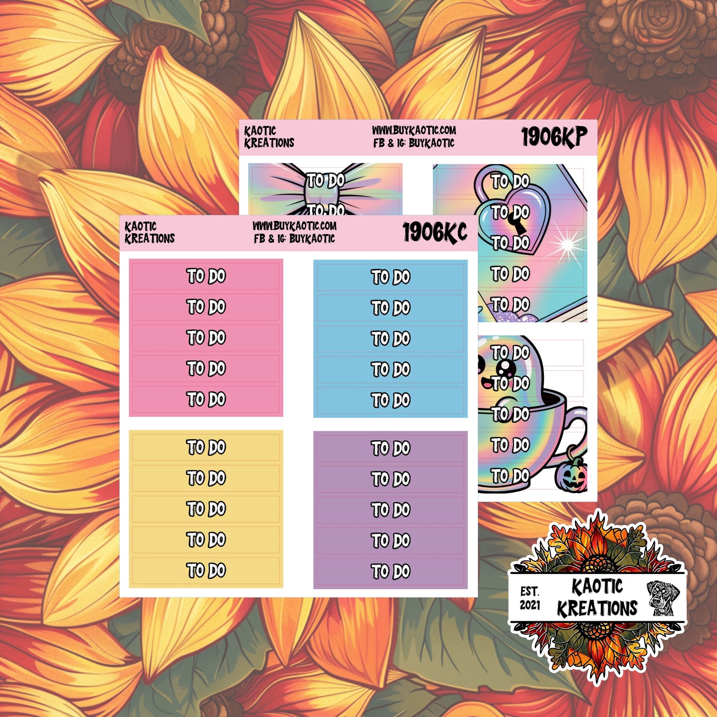 Holo Halloween To Do Header Planner Stickers