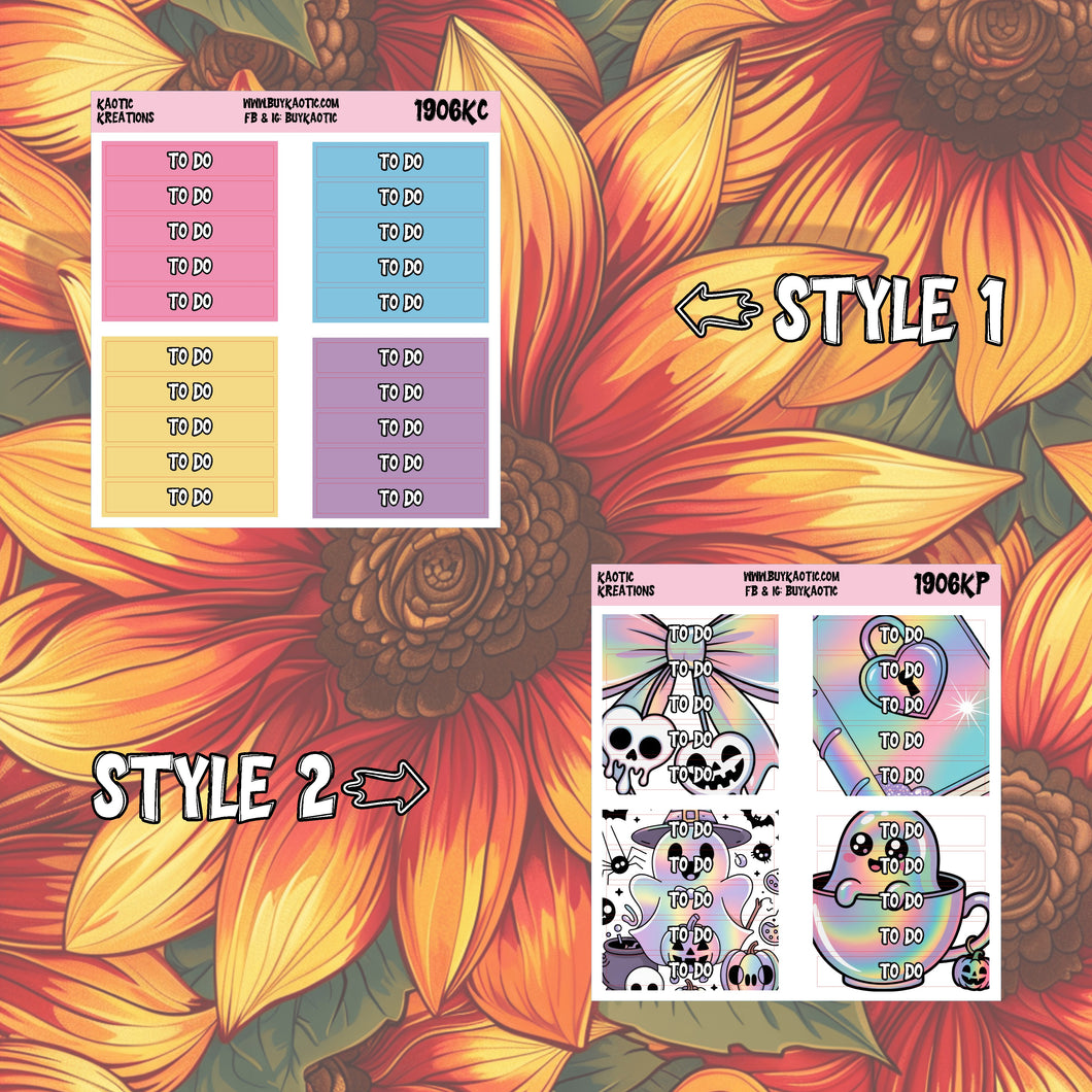 Holo Halloween To Do Header Planner Stickers