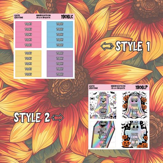 Holo Halloween Today Header Planner Stickers