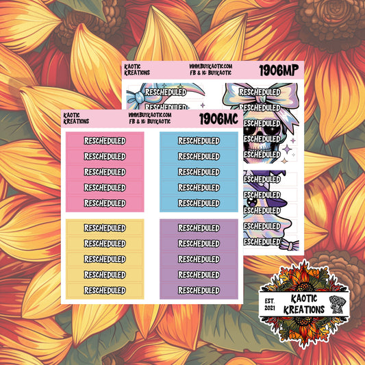Holo Halloween Rescheduled Header Planner Stickers