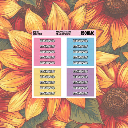 Holo Halloween Rescheduled Header Planner Stickers