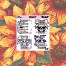 Load image into Gallery viewer, Holo Halloween Rescheduled Header Planner Stickers