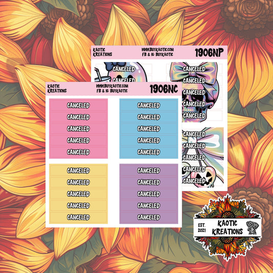 Holo Halloween Canceled Header Planner Stickers