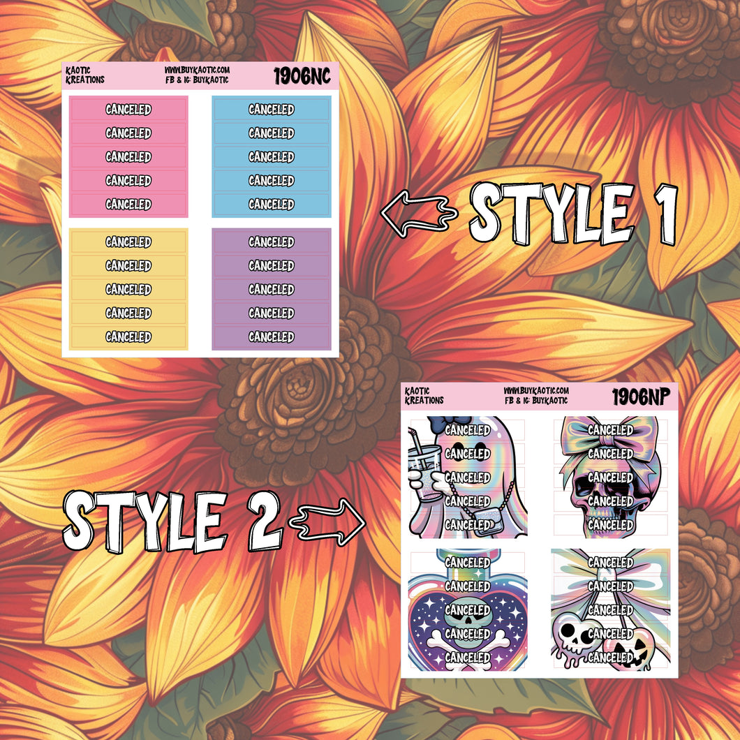 Holo Halloween Canceled Header Planner Stickers