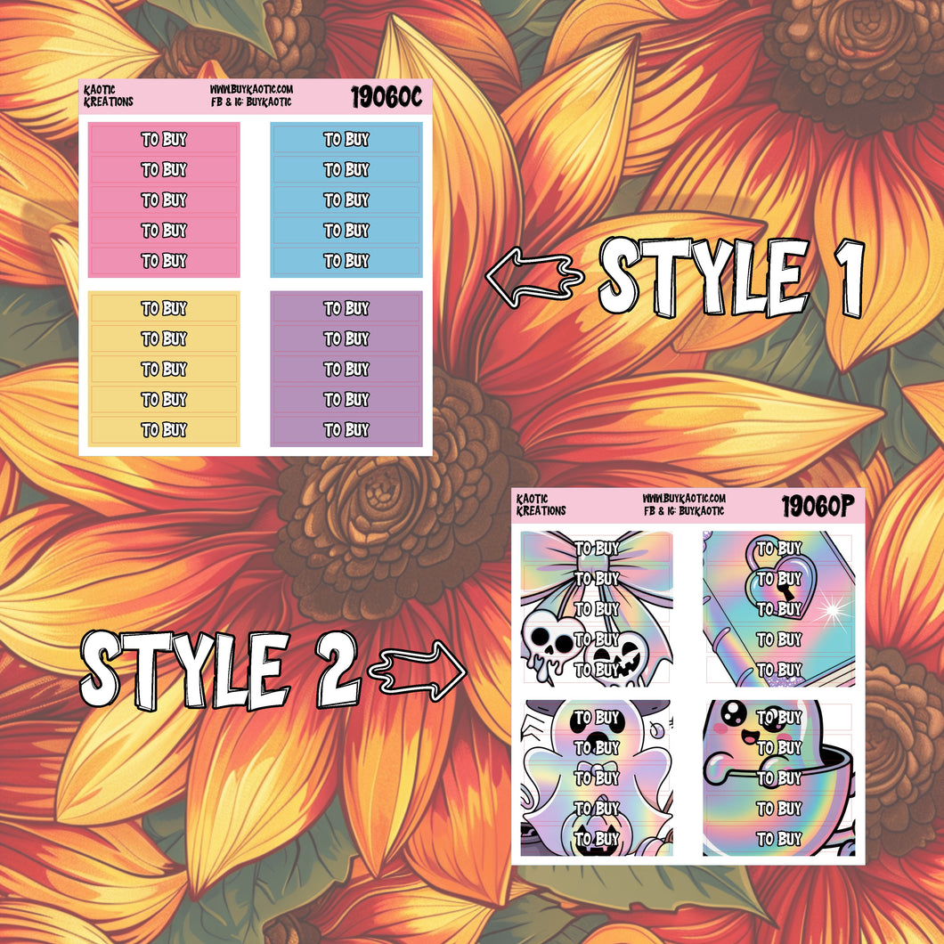 Holo Halloween To Buy Header Planner Stickers