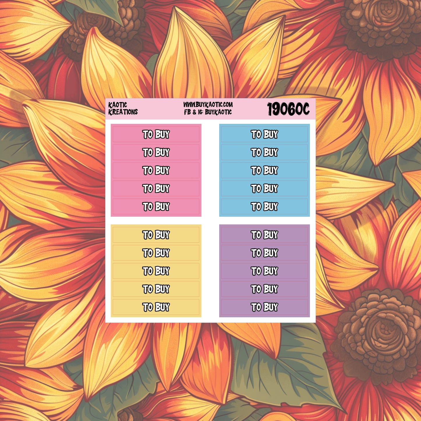 Holo Halloween To Buy Header Planner Stickers