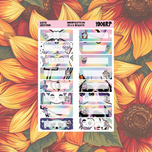 Load image into Gallery viewer, Holo Halloween Character Quarter Box Planner Stickers