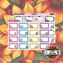 Load image into Gallery viewer, Holo Halloween Character Half Box Planner Stickers