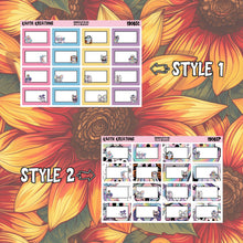 Load image into Gallery viewer, Holo Halloween Character Half Box Planner Stickers