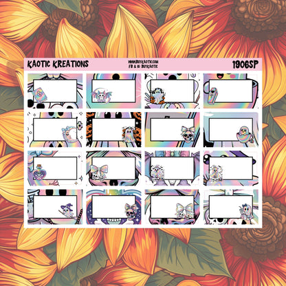 Holo Halloween Character Half Box Planner Stickers