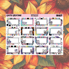 Load image into Gallery viewer, Holo Halloween Character Half Box Planner Stickers