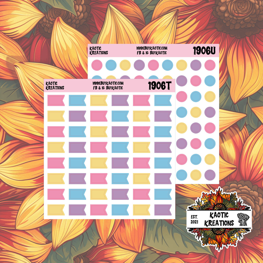 Holo Halloween Dots/Flags Planner Stickers