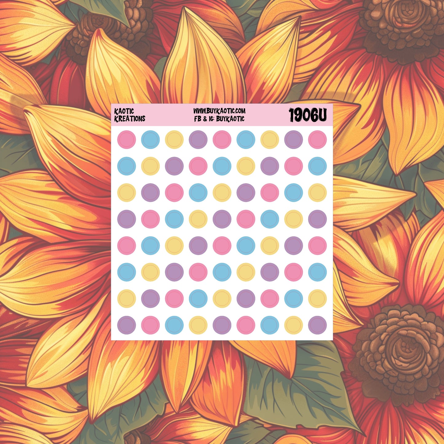 Holo Halloween Dots/Flags Planner Stickers