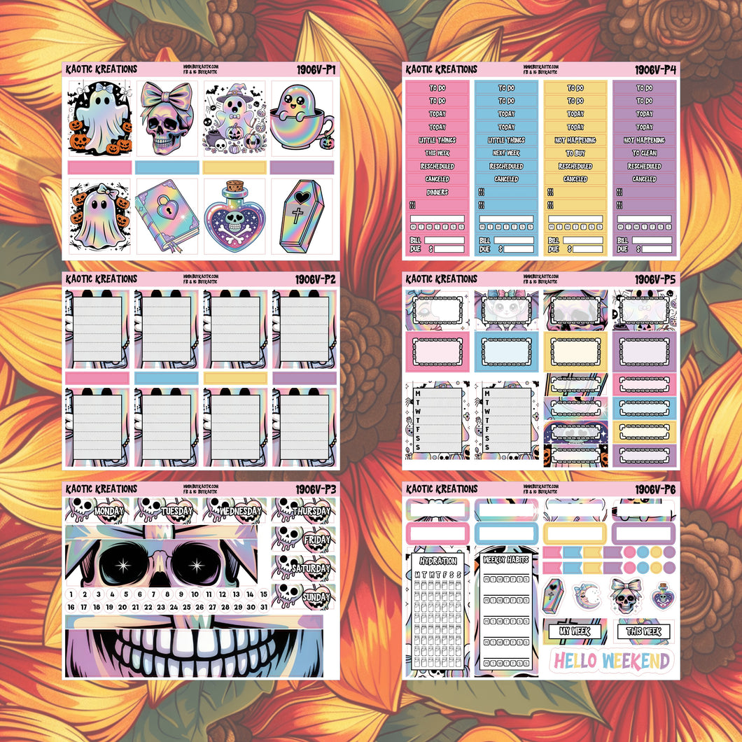 Holo Halloween Vertical Weekly Sticker Kit