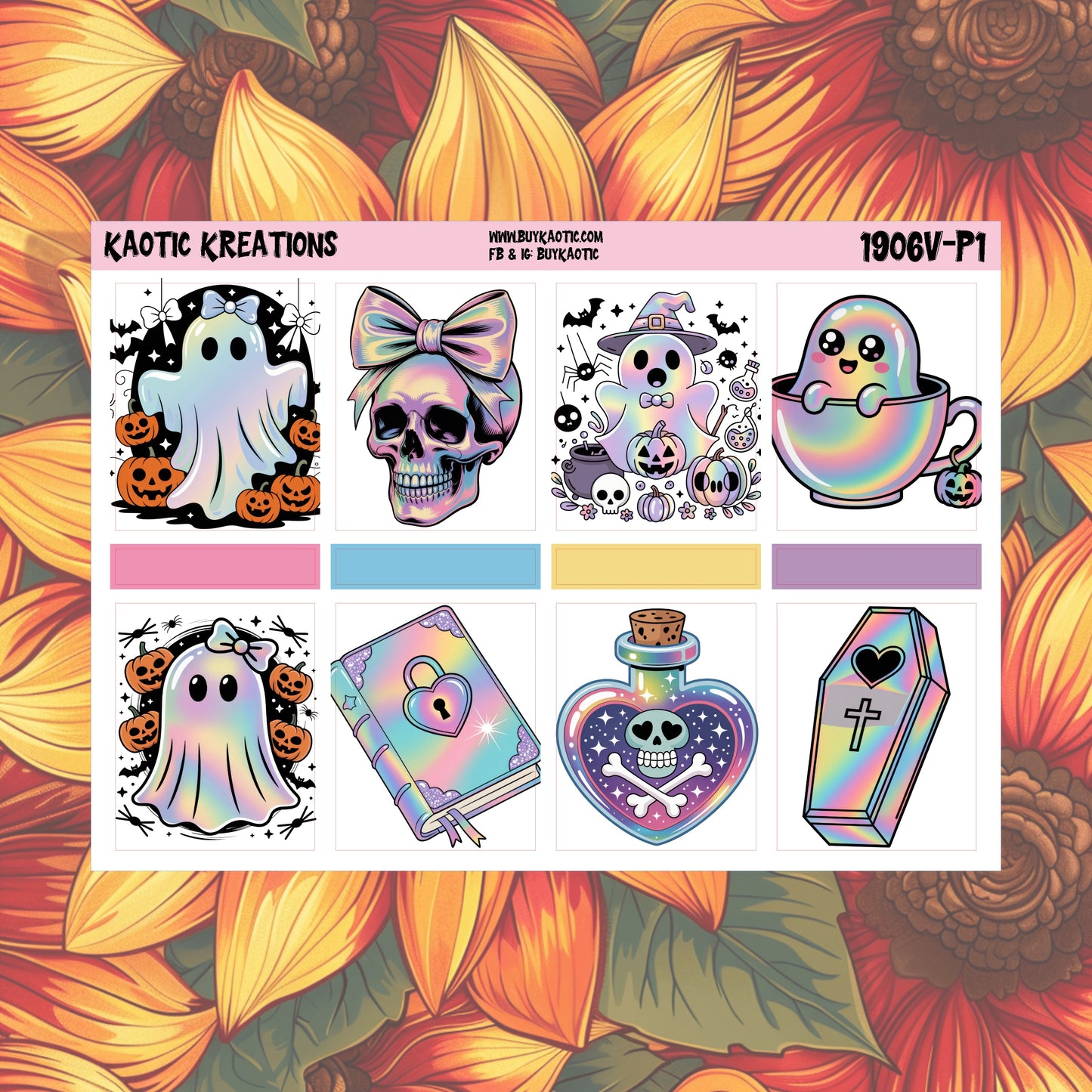 Holo Halloween Vertical Weekly Sticker Kit