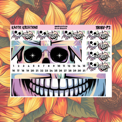 Holo Halloween Vertical Weekly Sticker Kit