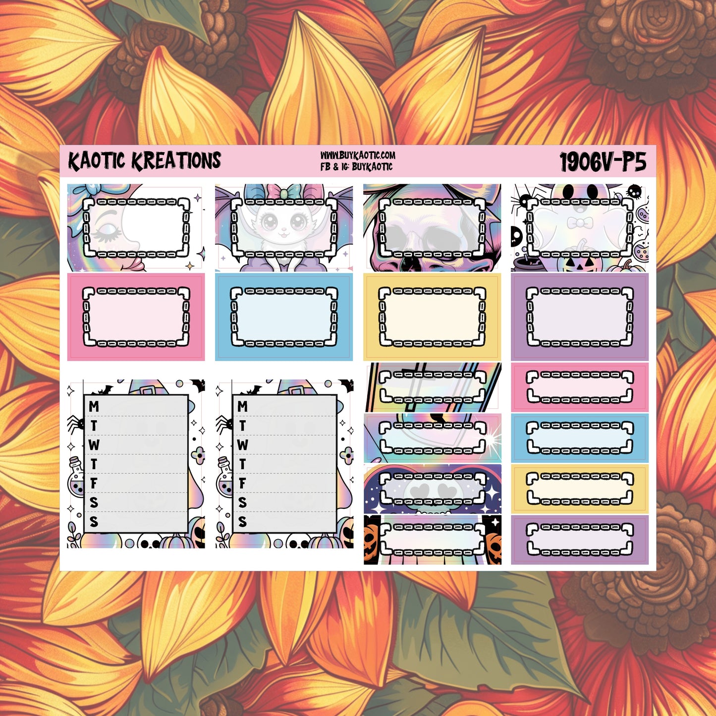 Holo Halloween Vertical Weekly Sticker Kit