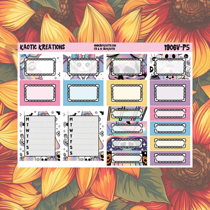 Holo Halloween Vertical Weekly Sticker Kit