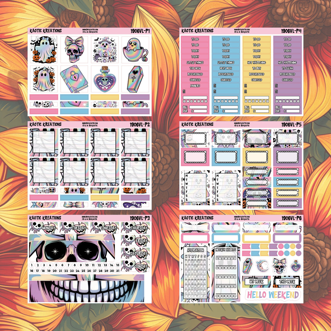Holo Halloween Vertical Lite Weekly Sticker Kit