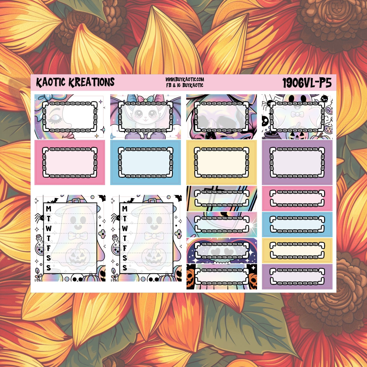 Holo Halloween Vertical Lite Weekly Sticker Kit