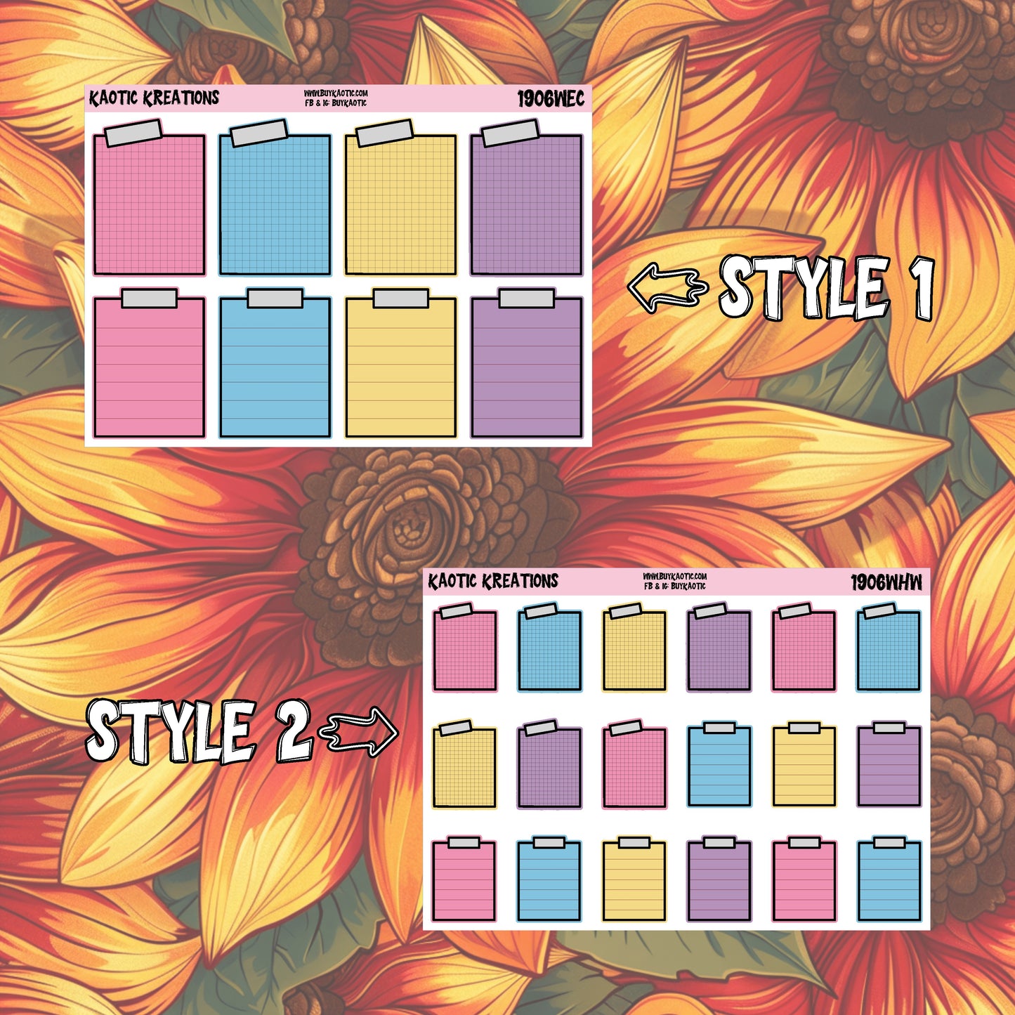 Holo Halloween Post-it Planner Stickers