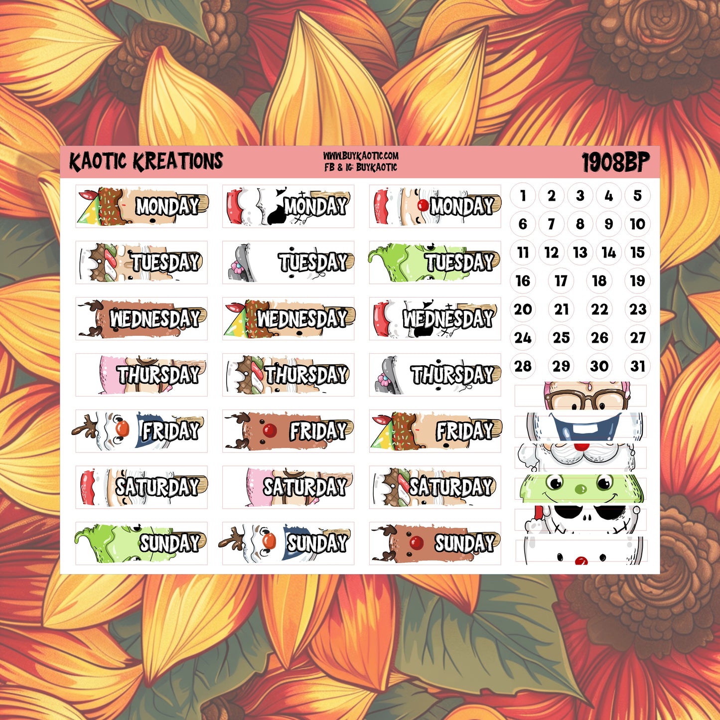 Warm Wishes Day Cover Planner Stickers