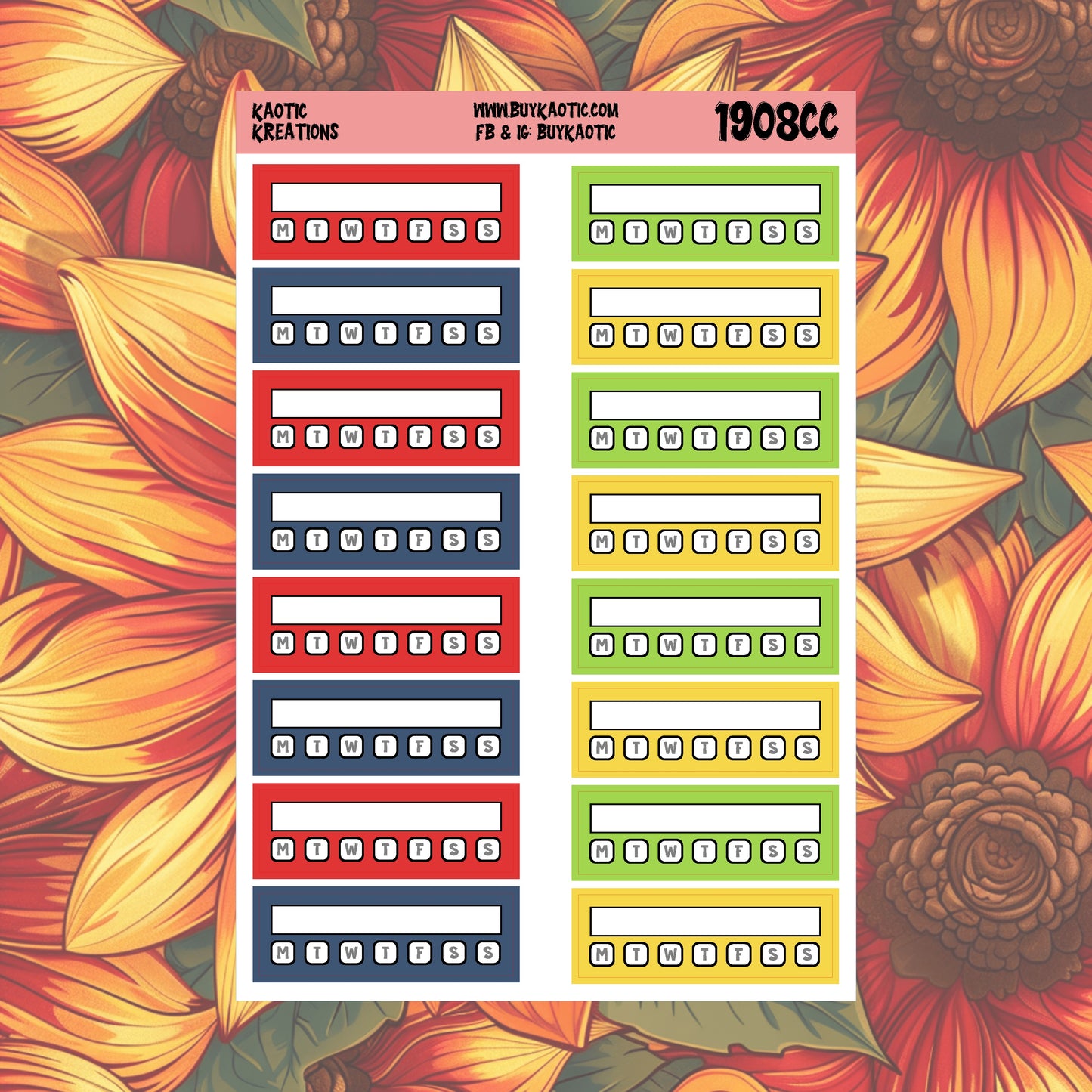 Warm Wishes Quarter Box Tracker Planner Stickers