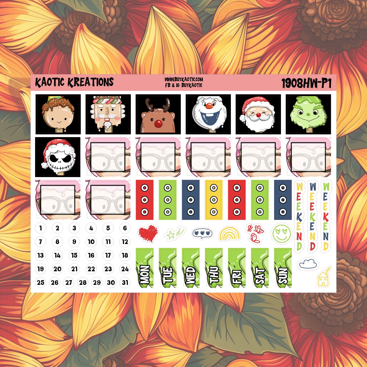 Warm Wishes Hobo Weeks Weekly Sticker Kit