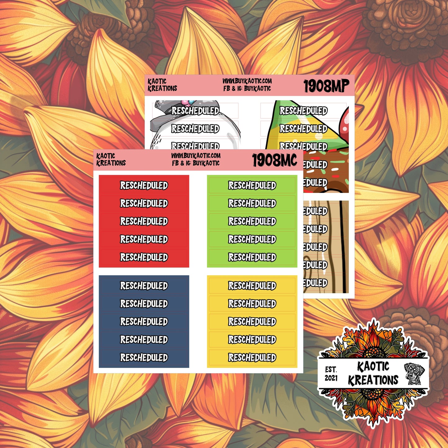 Warm Wishes Rescheduled Header Planner Stickers