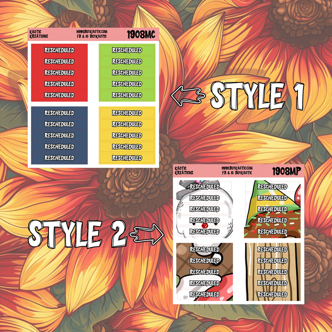 Warm Wishes Rescheduled Header Planner Stickers