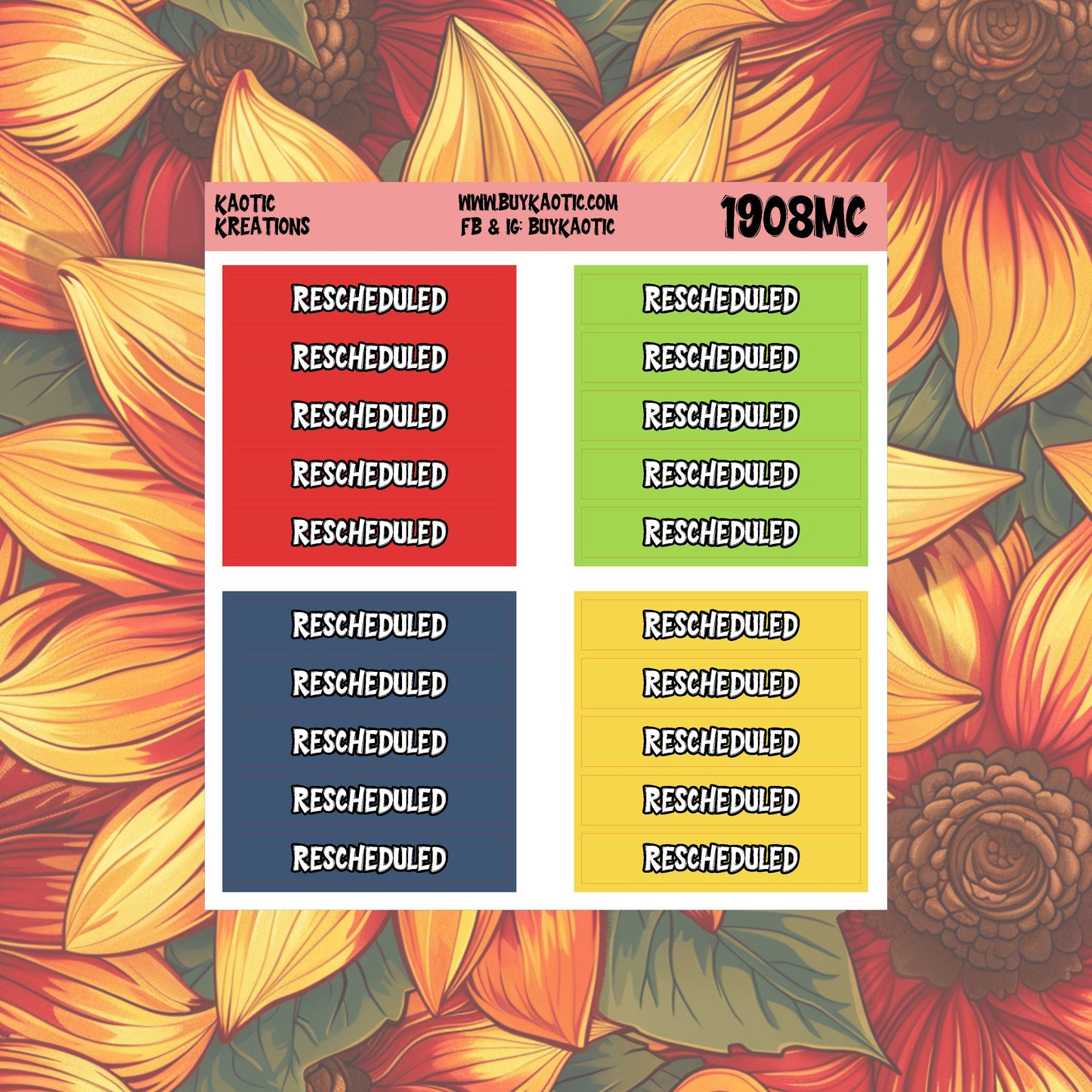 Warm Wishes Rescheduled Header Planner Stickers