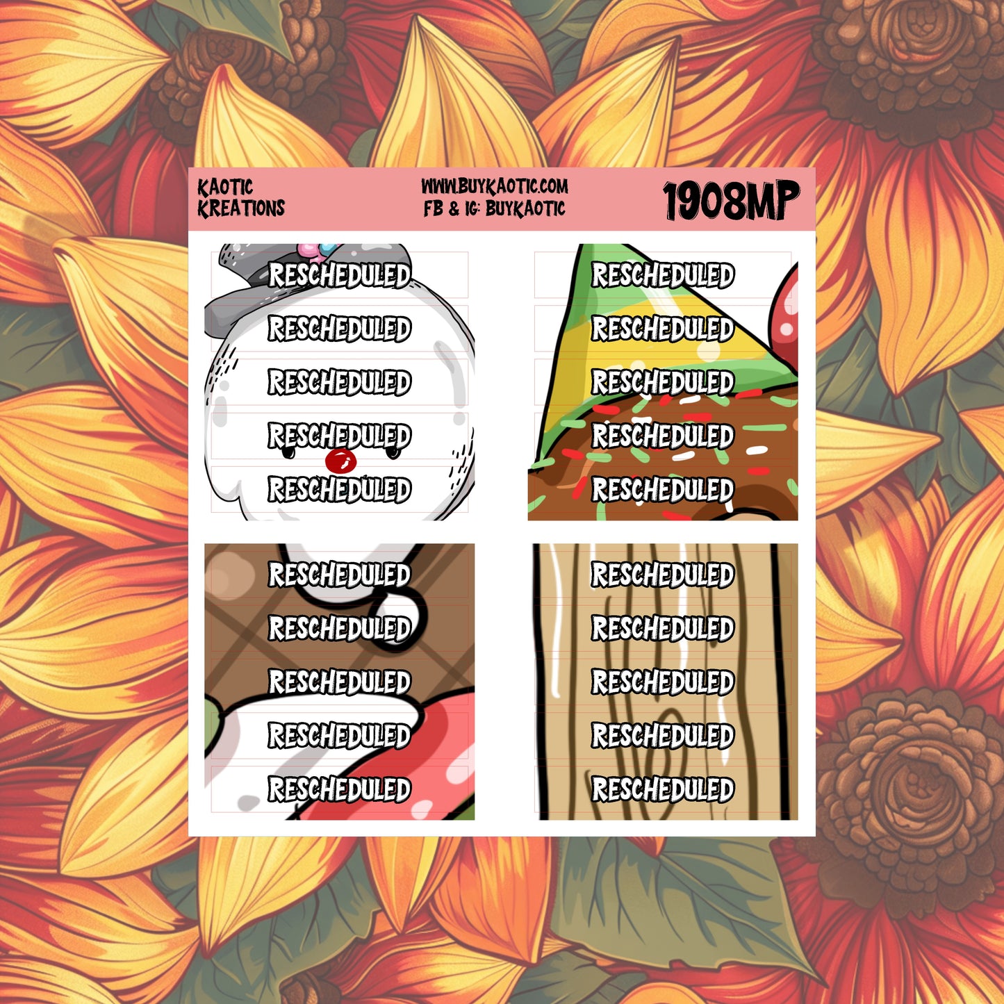 Warm Wishes Rescheduled Header Planner Stickers