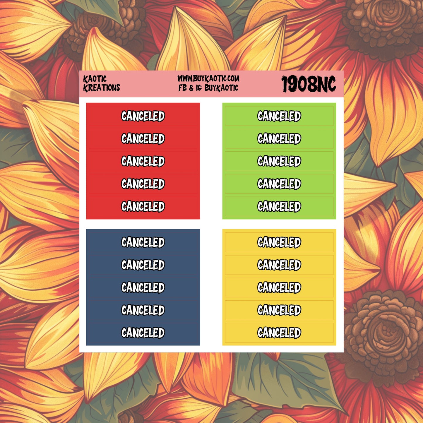 Warm Wishes Canceled Header Planner Stickers