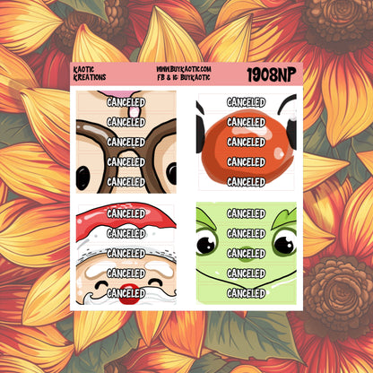Warm Wishes Canceled Header Planner Stickers