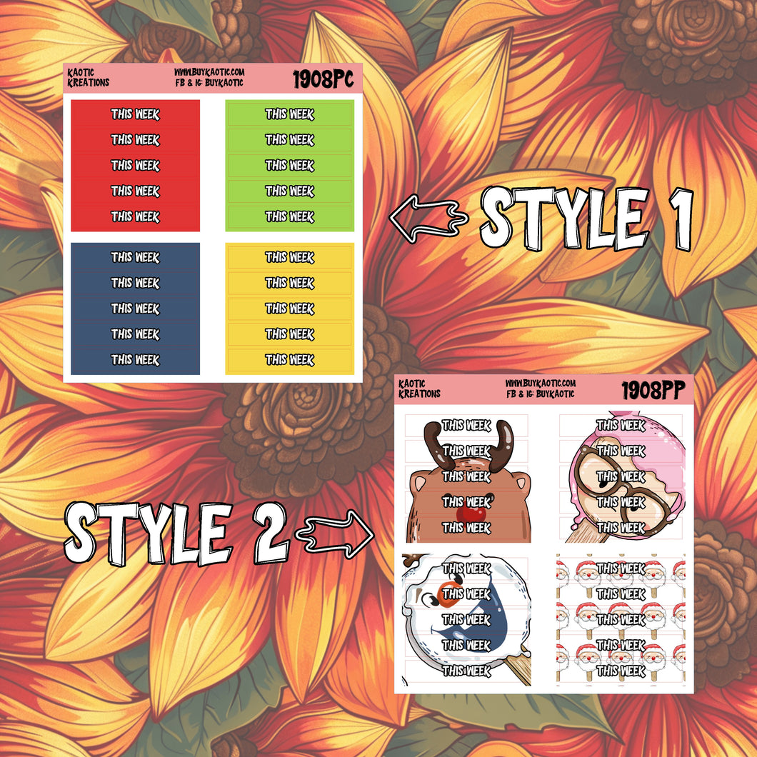 Warm Wishes This Week Header Planner Stickers