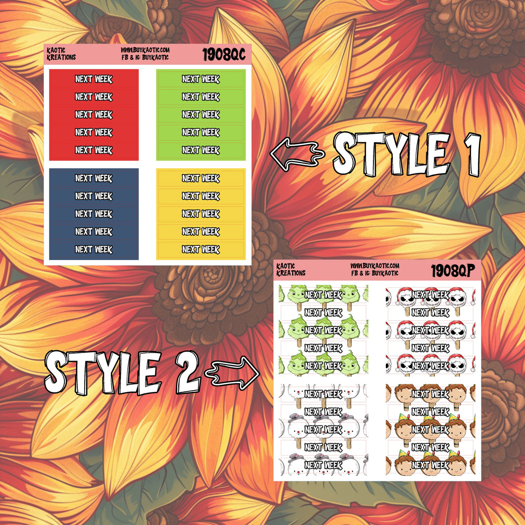 Warm Wishes Next Week Header Planner Stickers