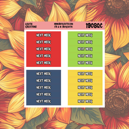 Warm Wishes Next Week Header Planner Stickers