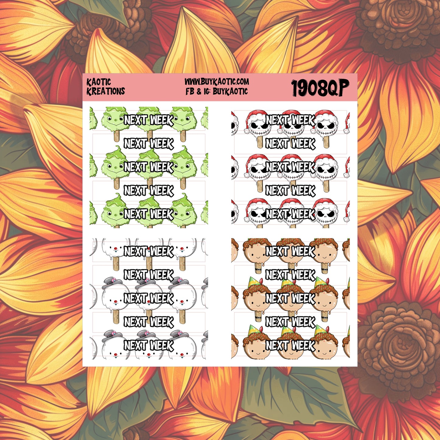 Warm Wishes Next Week Header Planner Stickers