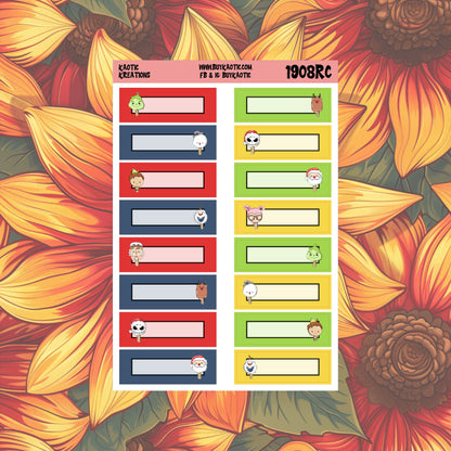 Warm Wishes Character Quarter Box Planner Stickers