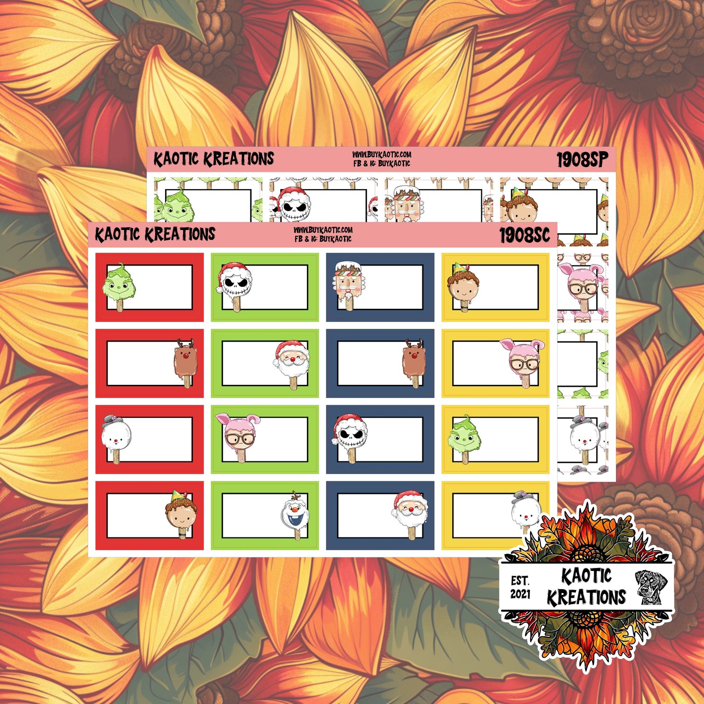 Warm Wishes Character Half Box Planner Stickers