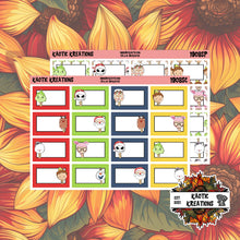 Load image into Gallery viewer, Warm Wishes Character Half Box Planner Stickers
