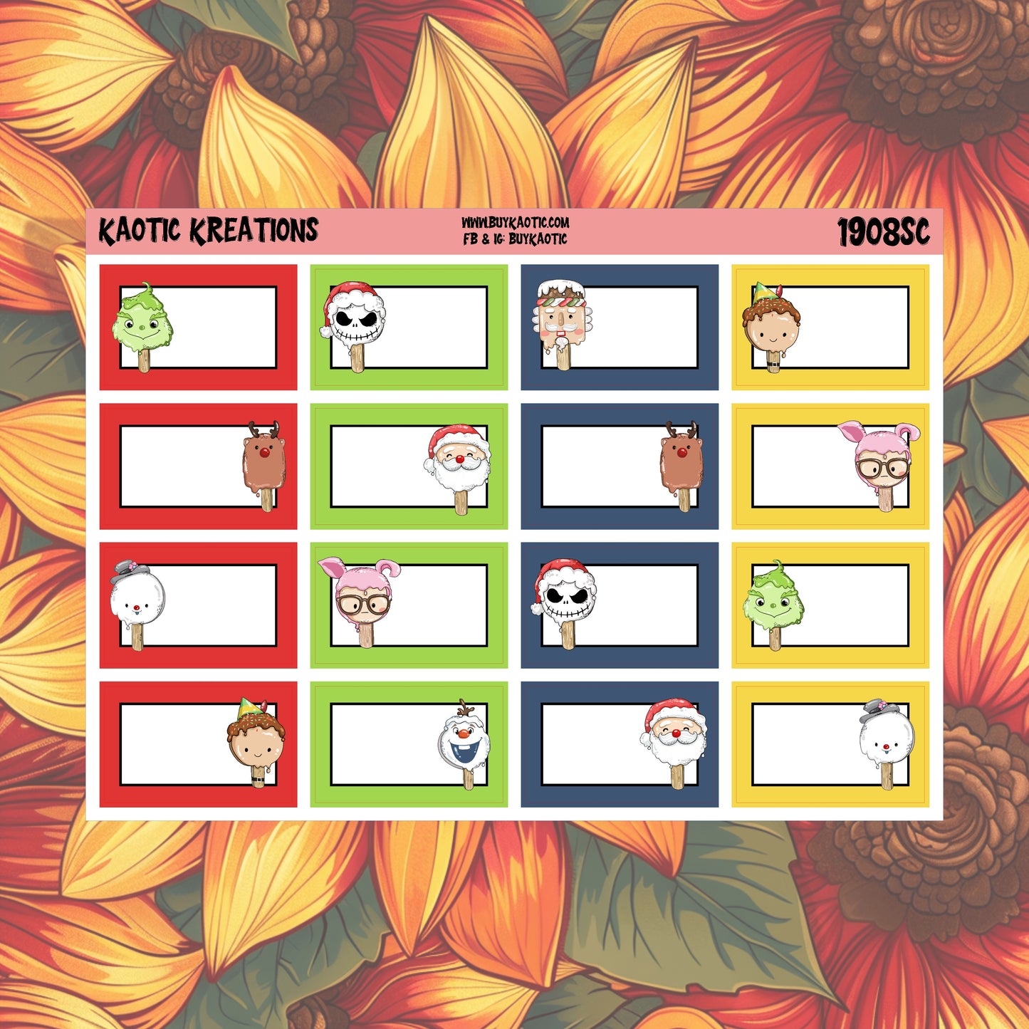 Warm Wishes Character Half Box Planner Stickers