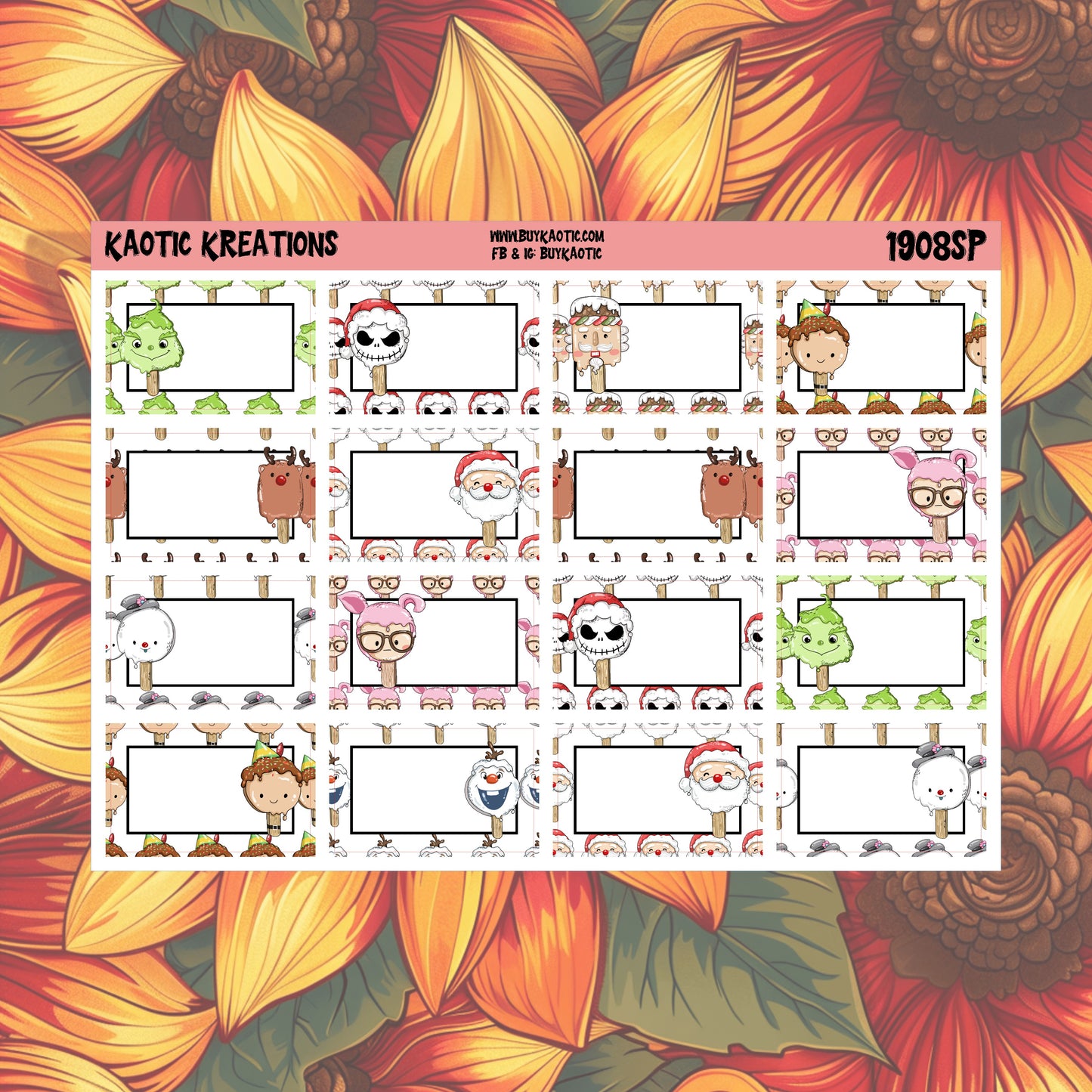 Warm Wishes Character Half Box Planner Stickers