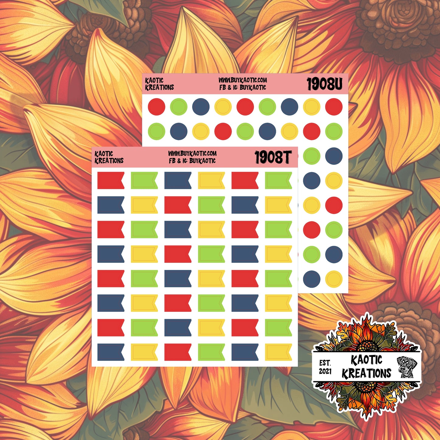 Warm Wishes Dots/Flags Planner Stickers