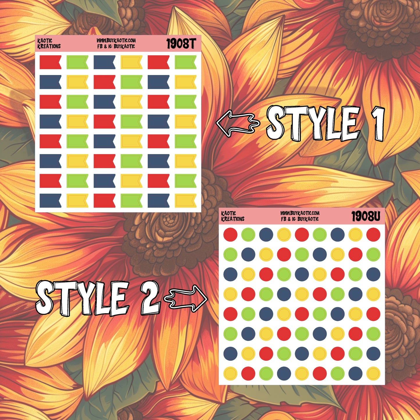 Warm Wishes Dots/Flags Planner Stickers