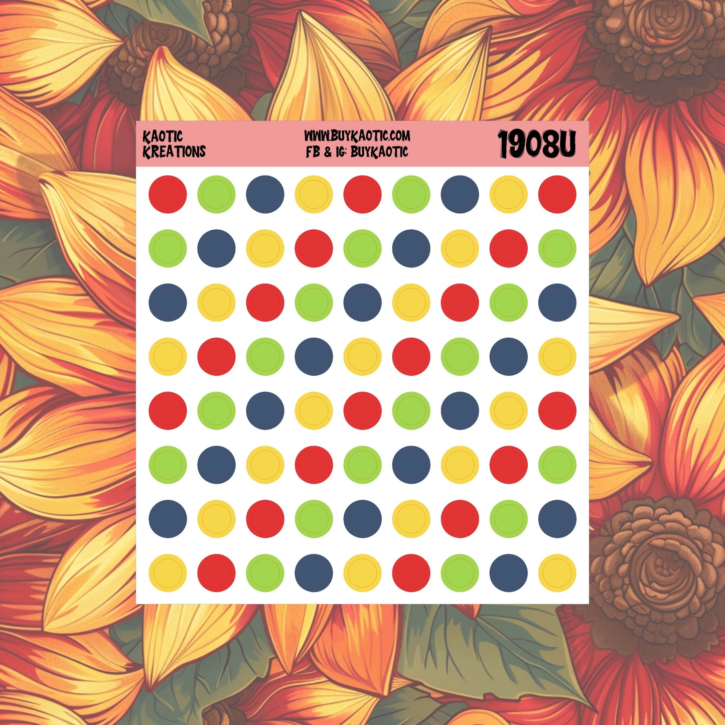 Warm Wishes Dots/Flags Planner Stickers
