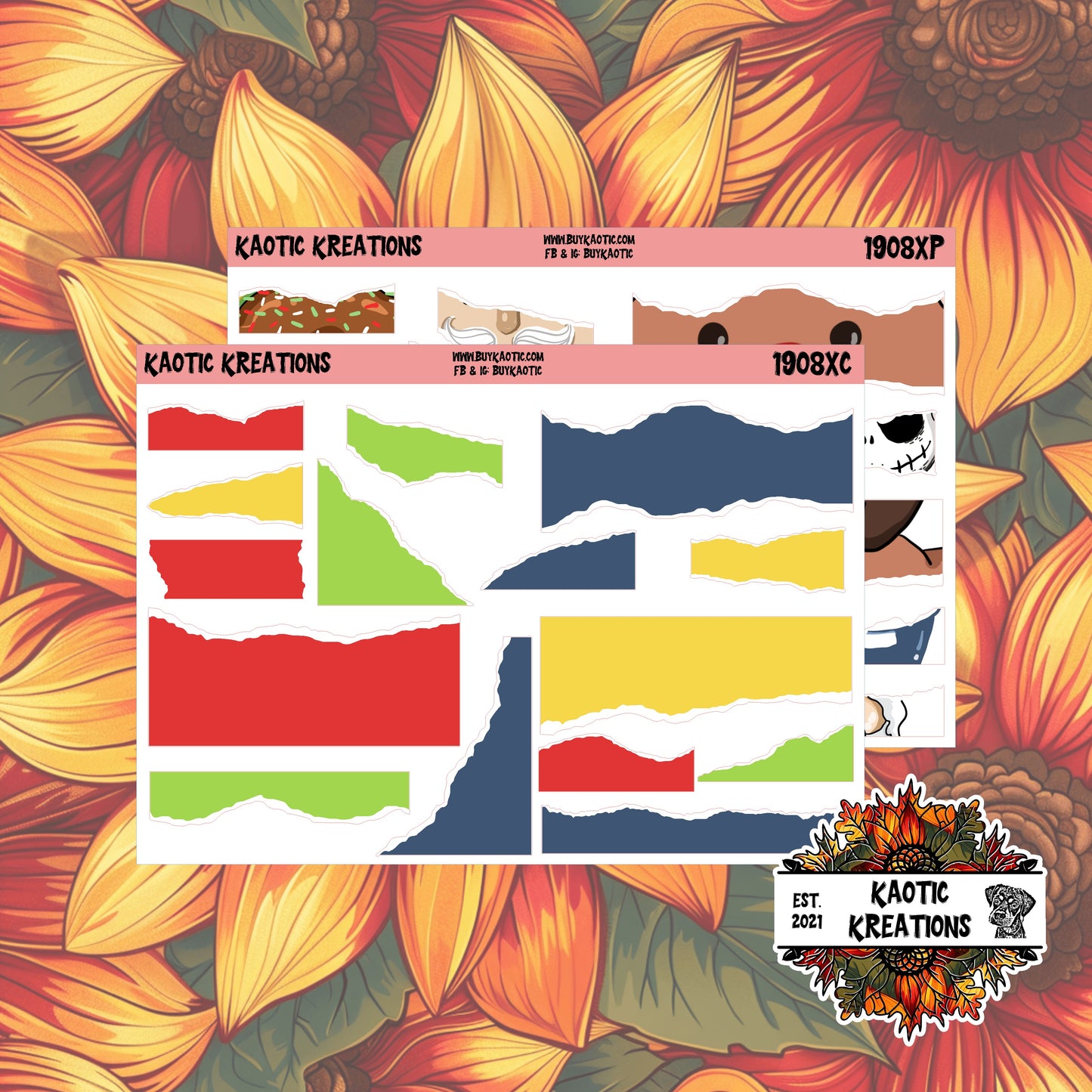 Warm Wishes Ripped Edges Planner Stickers